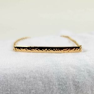 Gold hammered bracelet